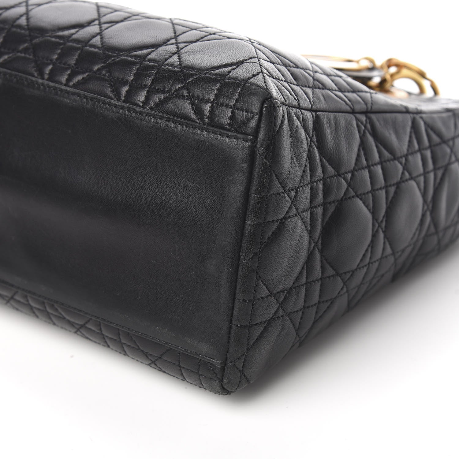Christian Dior Lambskin Cannage Medium Lady Dior Black 9 of 10