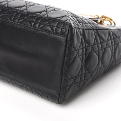 Christian Dior Lambskin Cannage Medium Lady Dior Black 9 of 10
