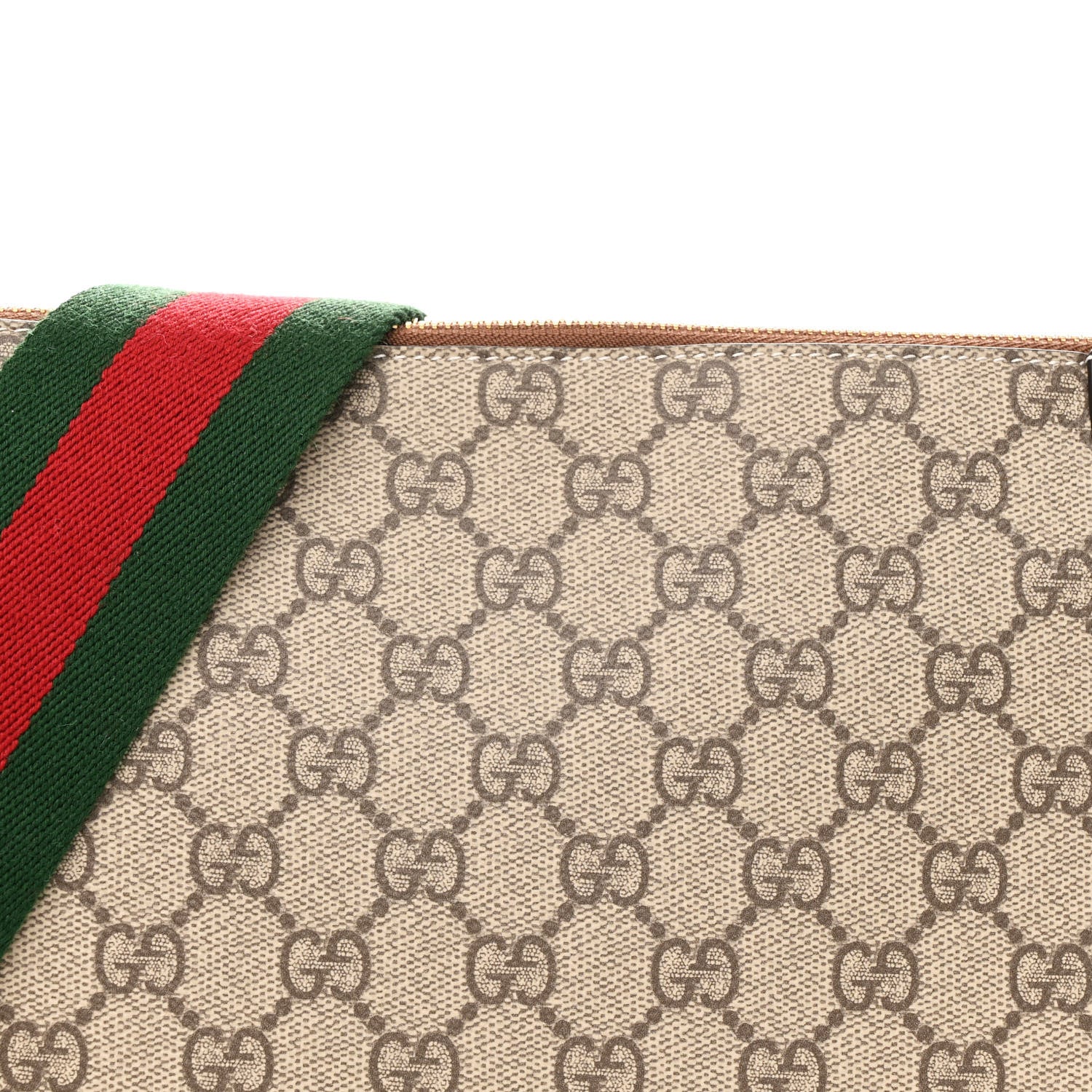 Gucci GG Supreme Monogram Emblem Medium Shoulder Bag Beige Ebony Sundial 8 of 10