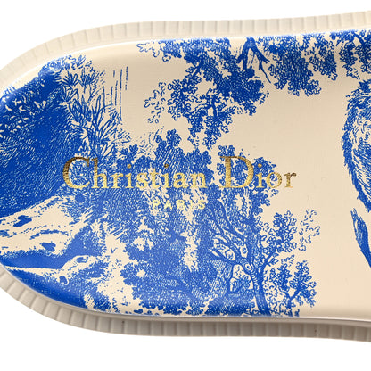 Christian Dior Canvas Toile de Jouy Embroidered Dway 10mm Slide Sandals 38 Off White Blue 6 of 9