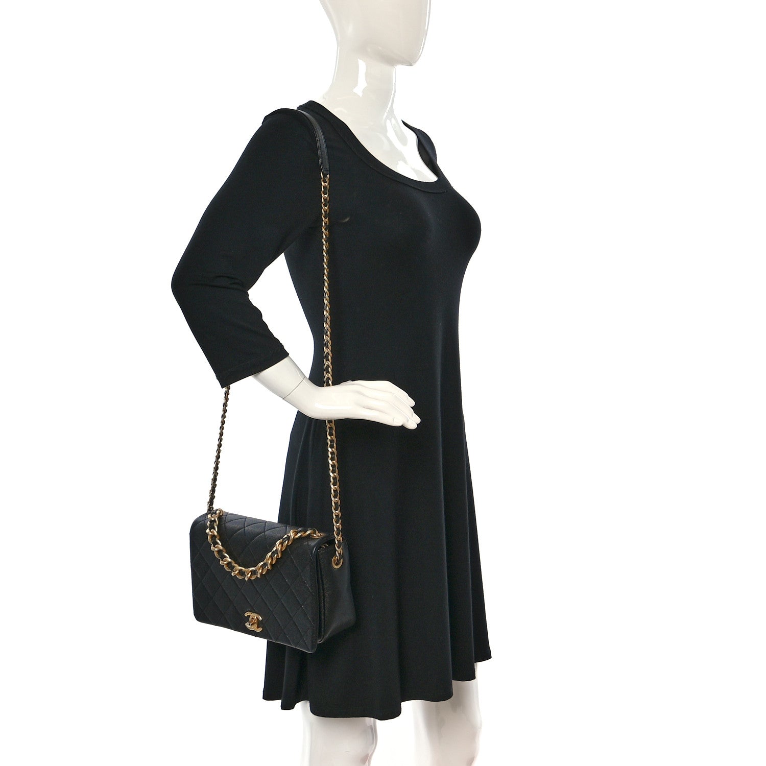 Chanel Caviar Quilted Medium Fashion Therapy Flap Bag Black 2 of 9