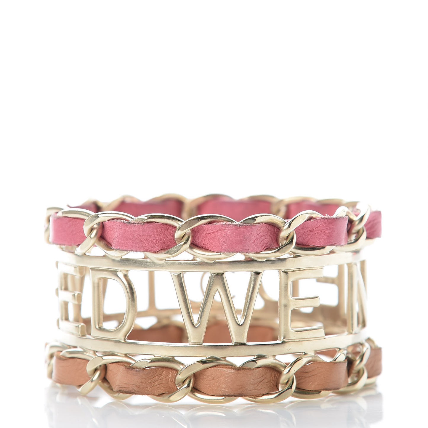 Lambskin Tweed We Need Bracelet Pink Beige