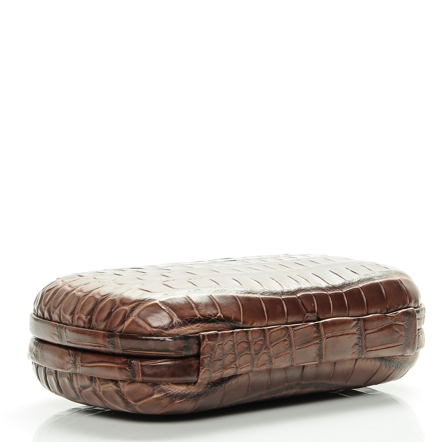 Bottega Veneta Crocodile Knot Clutch Brown 4 of 6