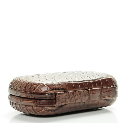 Bottega Veneta Crocodile Knot Clutch Brown 4 of 6