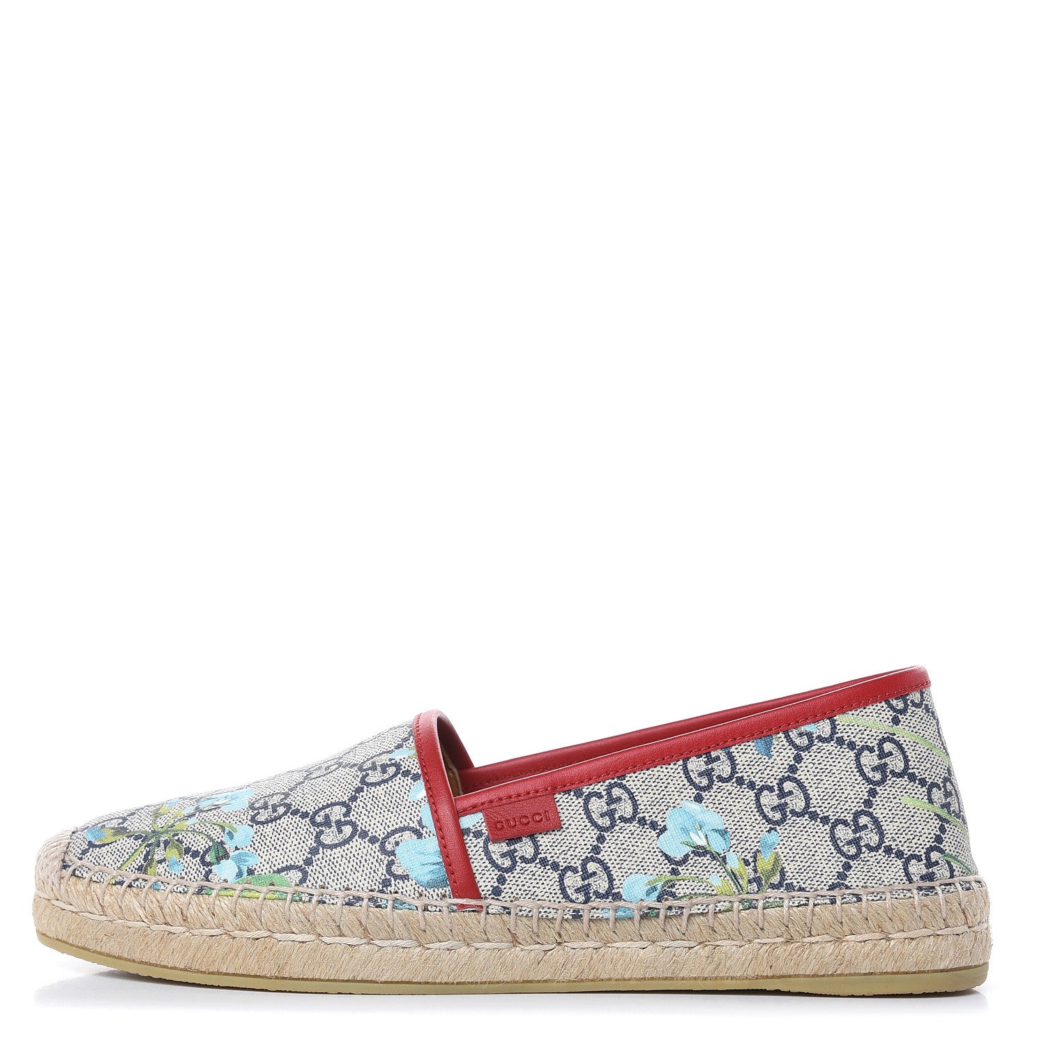 Gucci GG Supreme Monogram Blooms Espadrilles 39 Beige Blue Navy Hibiscus Red 1 of 9