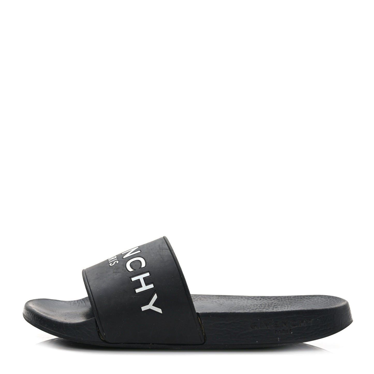 Rubber Logo Pool Slide Sandals 37 Black