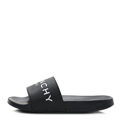 Givenchy Rubber Logo Pool Slide Sandals 37 Black 1 of 8