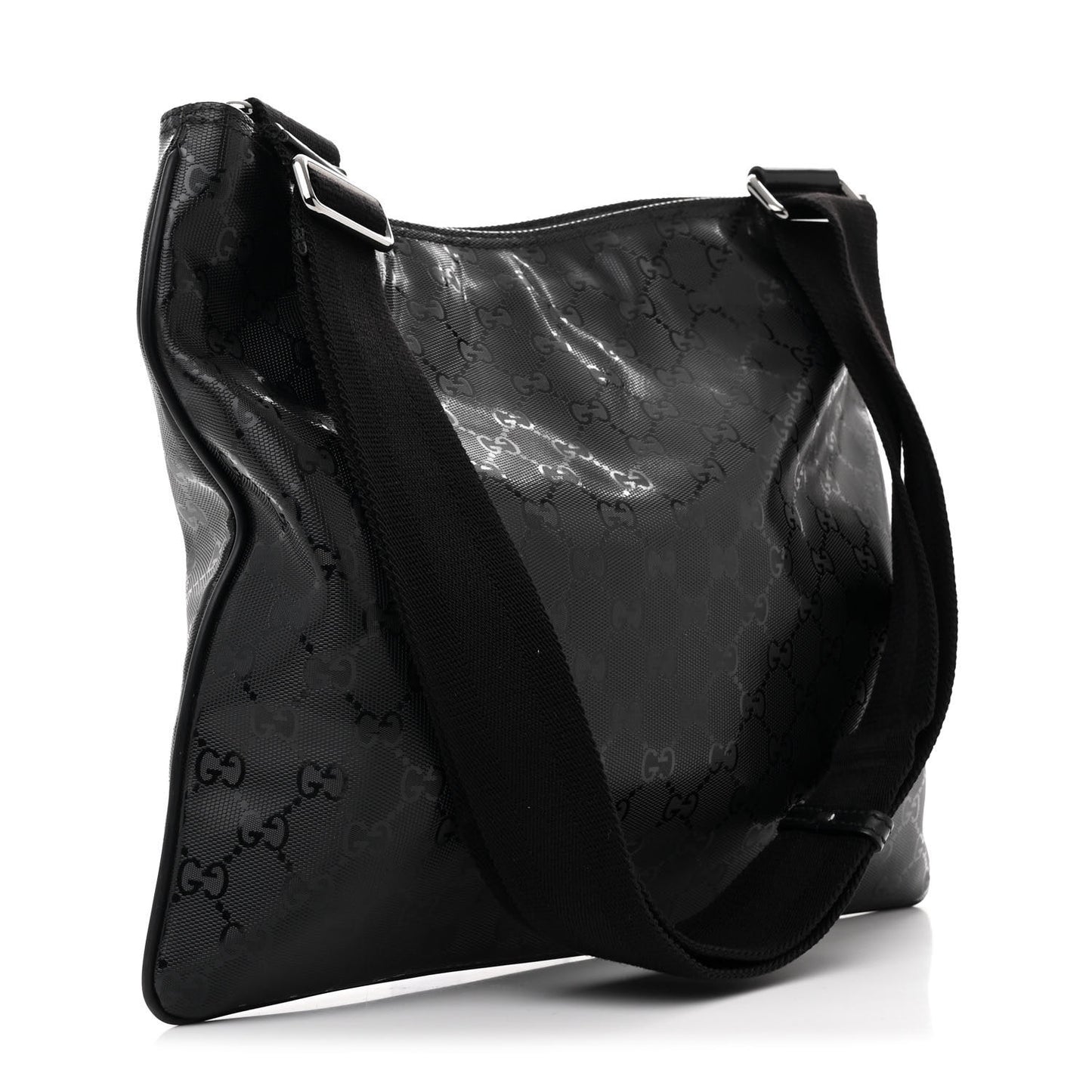 Imprime Monogram Medium Flat Messenger Bag Black