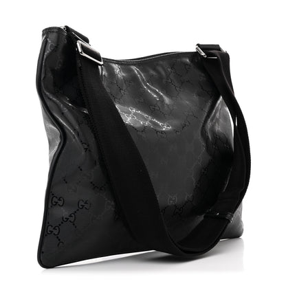 Gucci Imprime Monogram Medium Flat Messenger Bag Black 3 of 10
