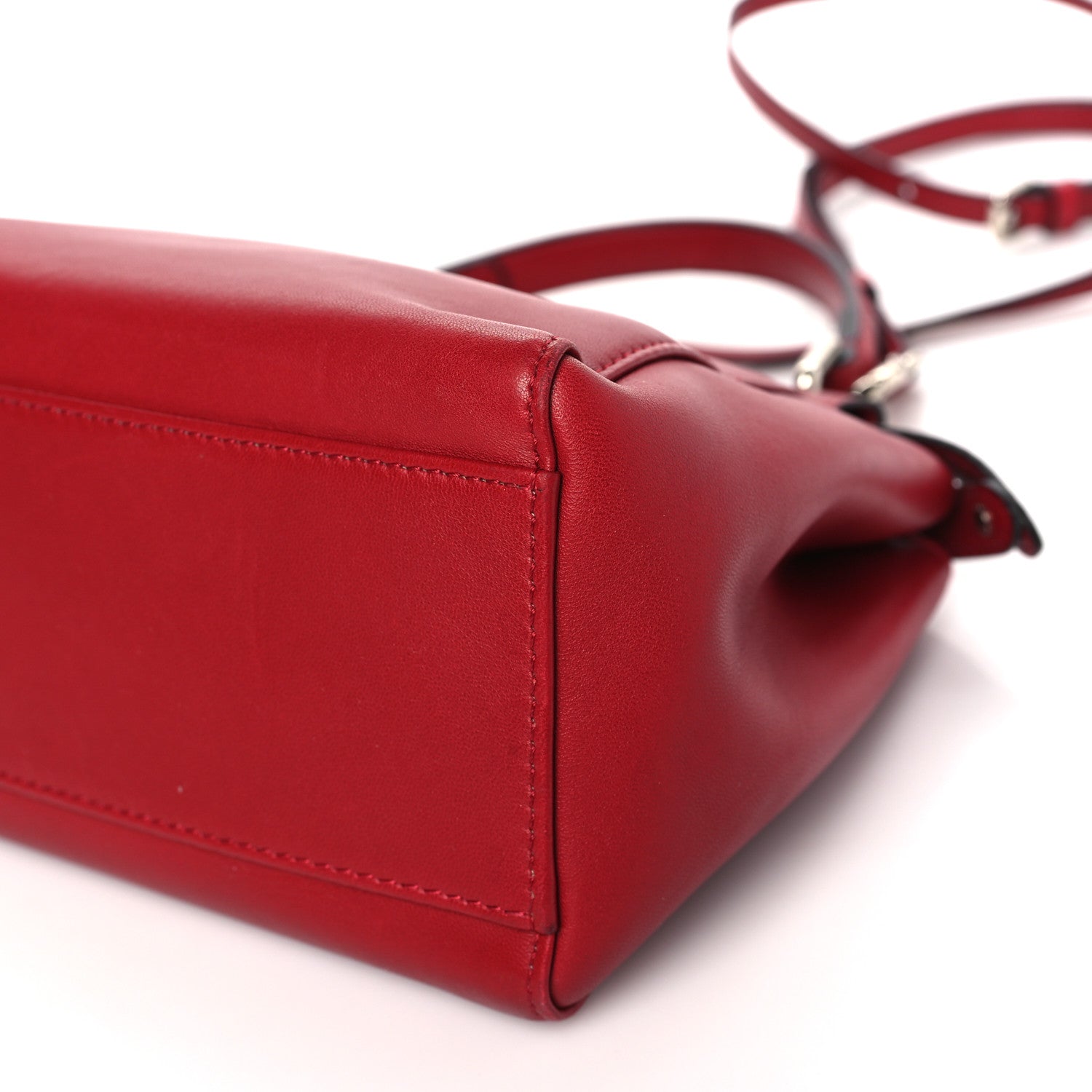 Fendi Nappa Elaphe Monster Eyes Mini Peekaboo Iconic Satchel Ruby Bois de Rose Natural 10 of 12