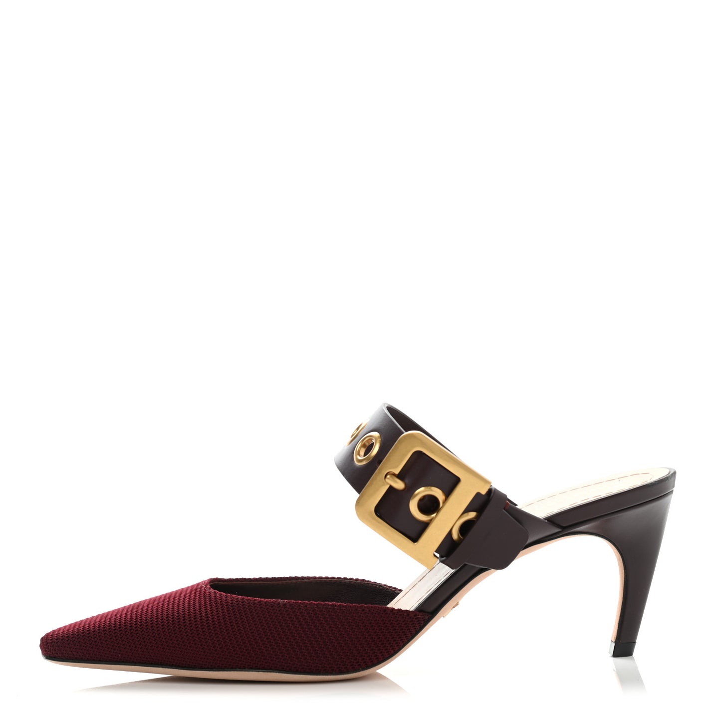 Technical Fabric Calfskin D-Dior 65mm Mules 38.5 Rouge Black