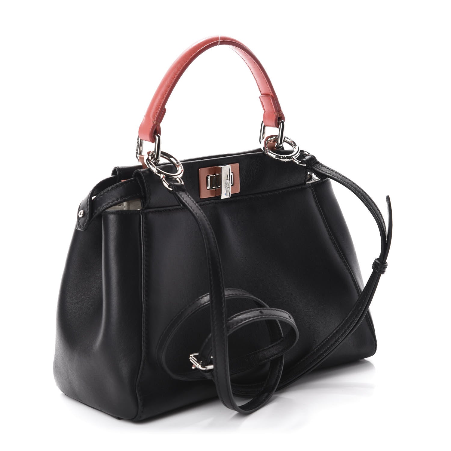 Fendi Nappa Colorblock Mini Peekaboo Iconic Satchel Black White Ecstasy 3 of 15