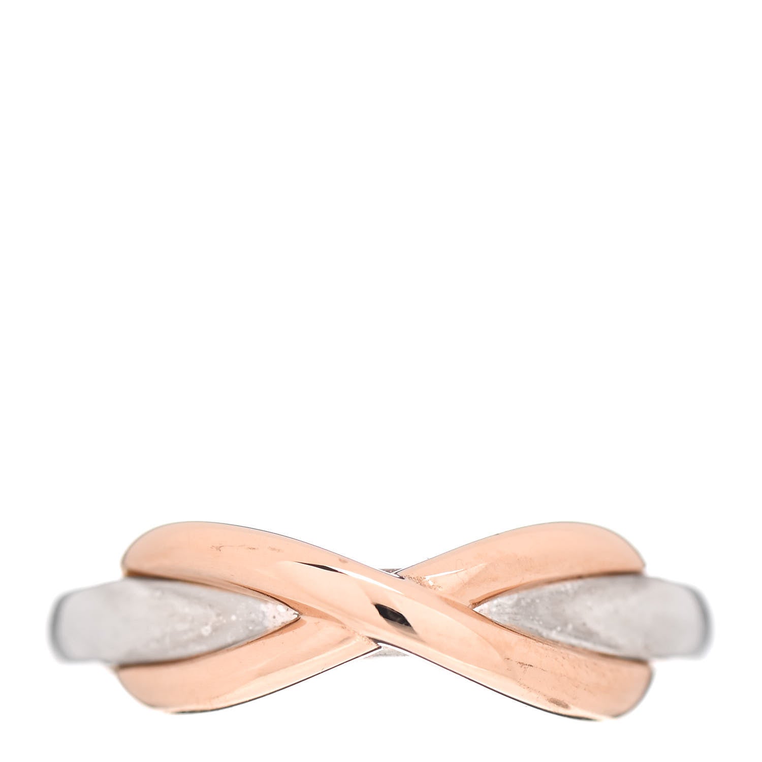 Tiffany Sterling Silver 18K Rose Gold Infinity Ring 50 5.25 1 of 5