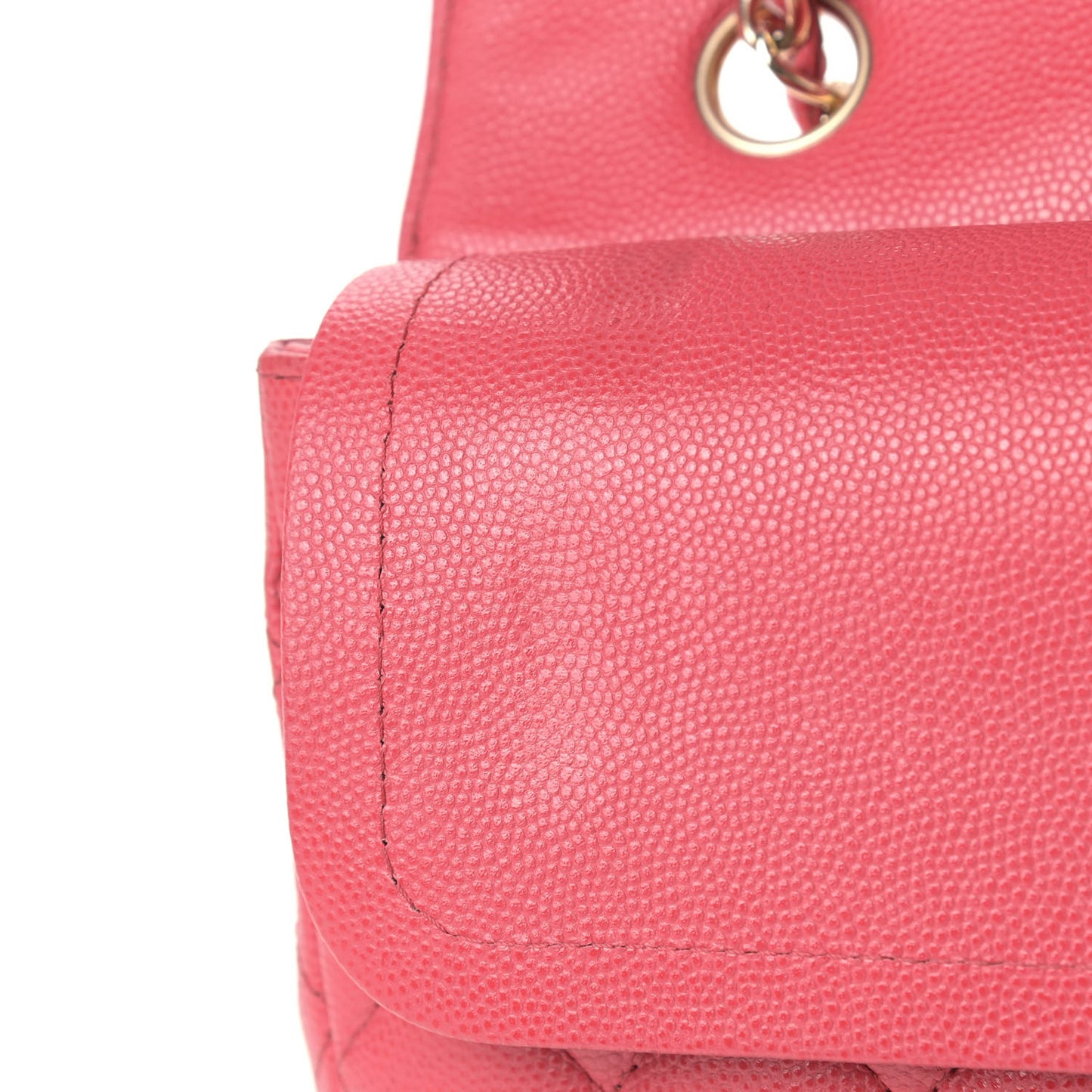 Caviar Quilted Medium Double Flap Pink