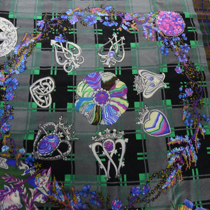 Hermes Cashmere Silk Fleurs d Ecosse Shawl Scarf 140 6 of 9