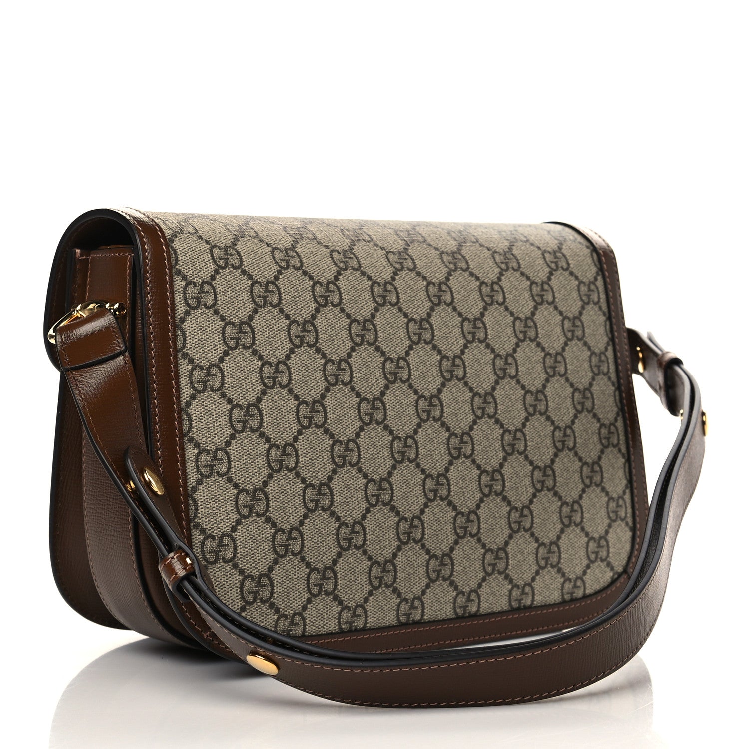 Gucci GG Supreme Monogram Horsebit 1955 Shoulder Bag Beige Brown Sugar 3 of 6