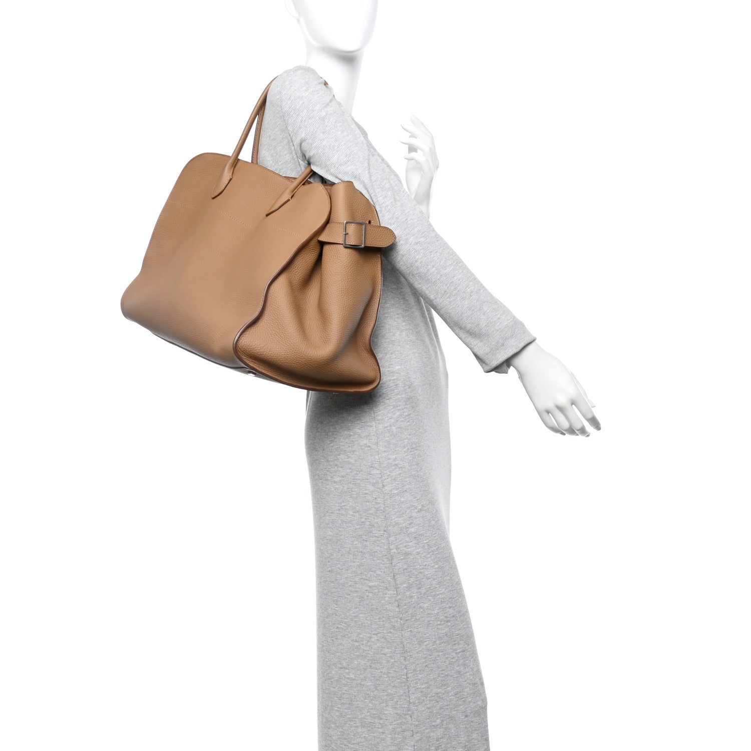 The Row Matte Grained Calfskin Soft Margaux 17 Dark Taupe 2 of 10