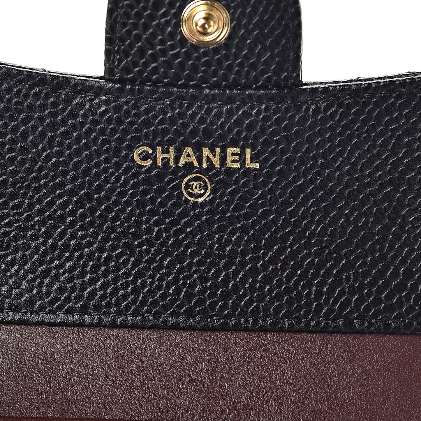 Caviar Quilted Compact Flap Wallet Black