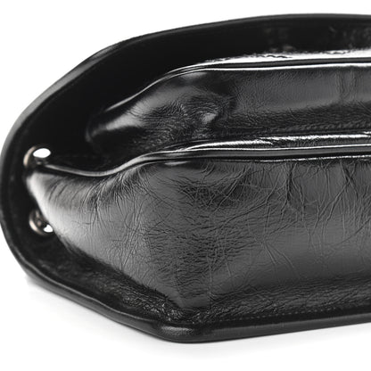 Saint Laurent Crinkled Calfskin Matelasse Monogram Baby Niki Chain Satchel Black 8 of 10