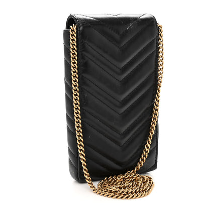 Gucci Calfskin Matelasse Mini GG Marmont Crossbody Bag Black 3 of 10