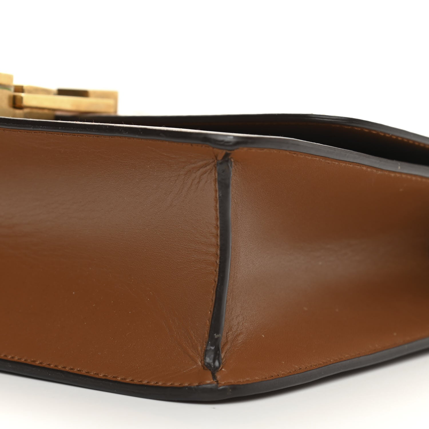 Saint Laurent Smooth Calfskin Carre Satchel Brown 10 of 11