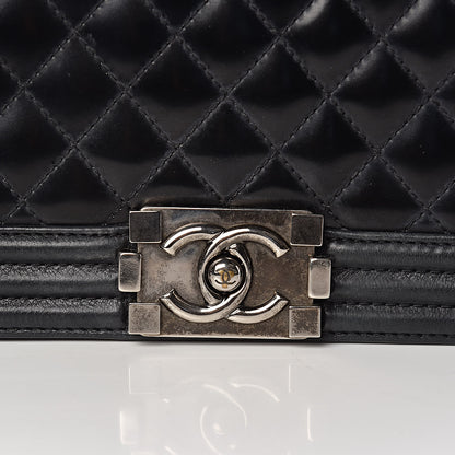 Chanel Glazed Calfskin Quilted Medium Boy Flap Black 24 of 24