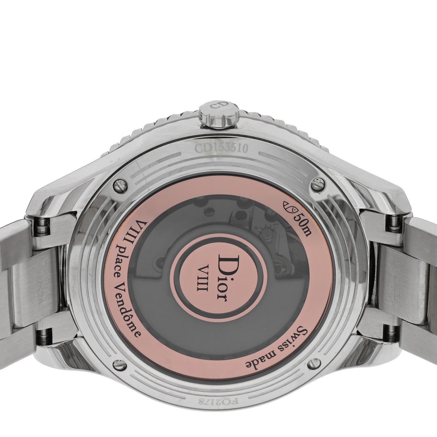 Christian Dior Stainless Steel Diamond Bezel 36mm Dior VIII Montaigne Automatic Watch 4 of 5