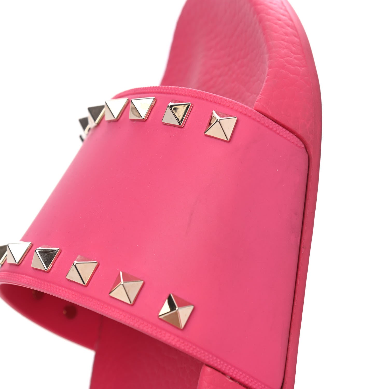 Valentino Garavani Rubber Rockstud Slide Sandals 39 Shadow Pink 12 of 16