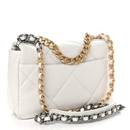 Chanel Goatskin Quilted Medium Chanel 19 Flap White 3 of 9