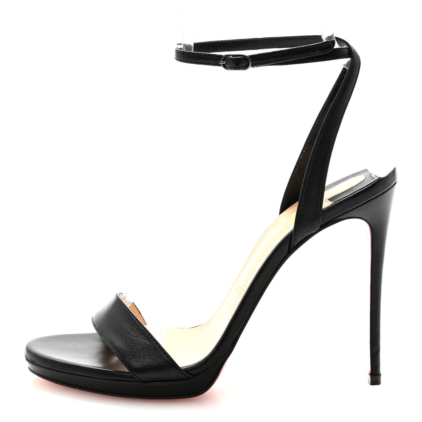 Nappa Loubi Queen 120 Strap Sandals 37.5 Black