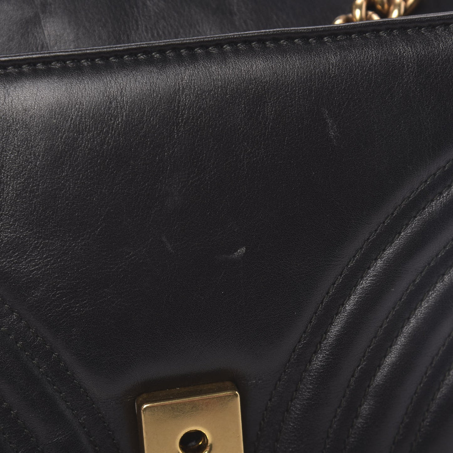 Calfskin Matelasse Small GG Marmont Shoulder Bag Black