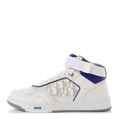 Christian Dior Smooth Calfskin Oblique Galaxy Perforated Mens B27 Mid Top Sneakers 44 White Blue 1 of 11