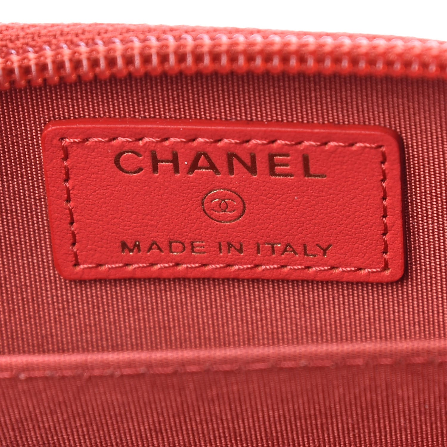 Chanel Calfskin CC Zip Around Coin Purse Light Red 7 of 7