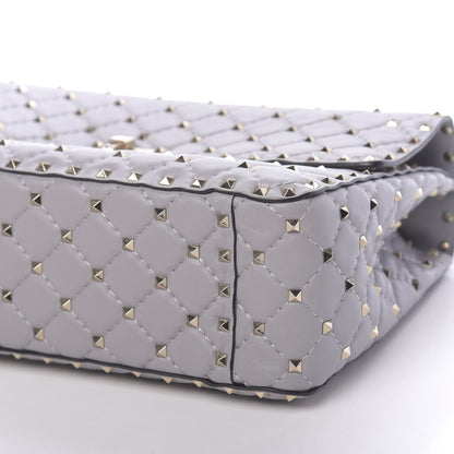 Valentino Garavani Nappa Large Rockstud Spike Shoulder Bag Pastel Grey 8 of 9