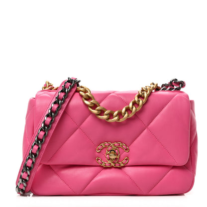 Chanel Lambskin Quilted Medium Chanel 19 Flap Pink 1 of 9