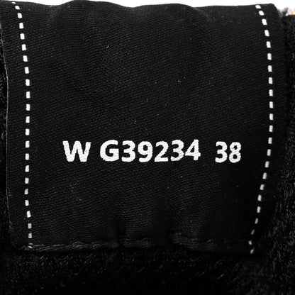 Chanel Tweed Suede Calfskin Grained Calfskin Womens CC Sneakers 38 Black Grey Dark Grey 9 of 9