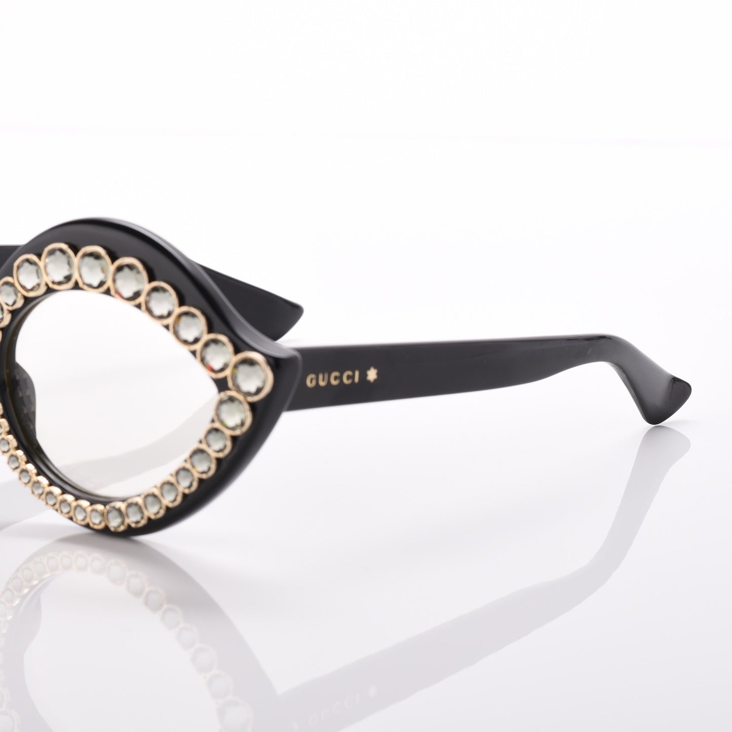 Acetate Crystal Studded Cat Eye Sunglasses GG3867/S Black
