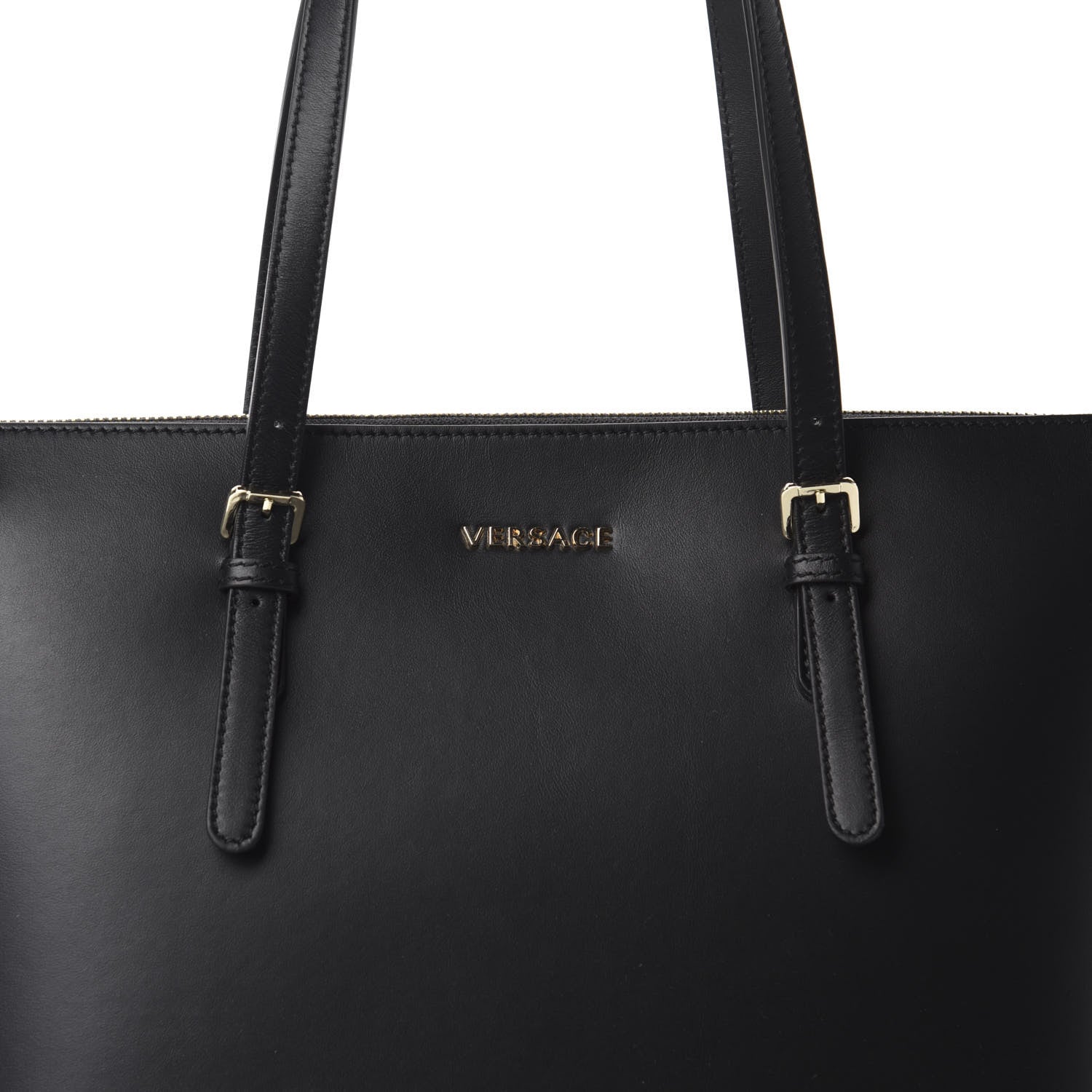 Versace Calfskin Shopping Tote Black 9 of 9