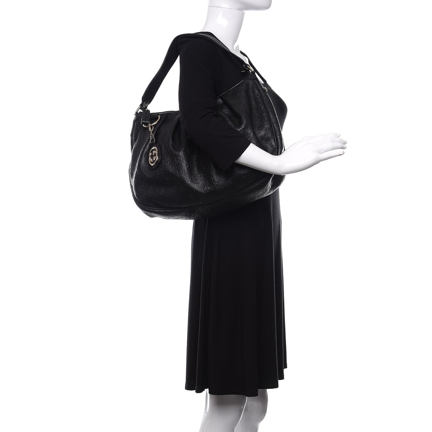 Gucci Guccissima Medium Sukey Hobo Black 2 of 11