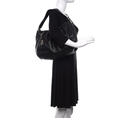 Gucci Guccissima Medium Sukey Hobo Black 2 of 11