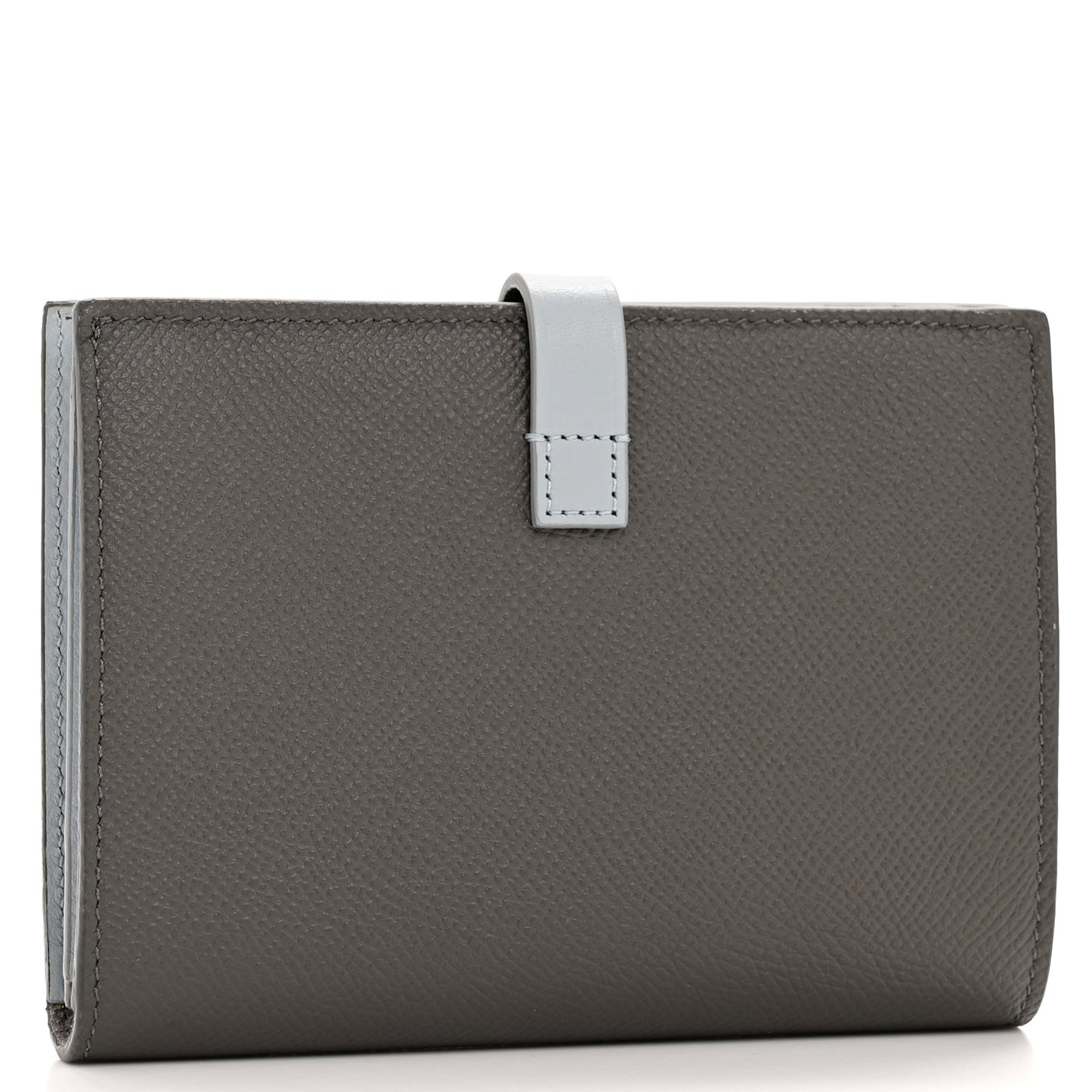 Grained Calfskin Medium Multifunction Strap Wallet Pebble Mineral