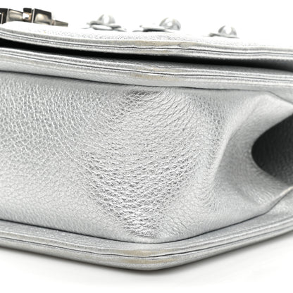 Chanel Metallic Calfskin Camellia Quilted Small Boy Flap Silver 8 of 18