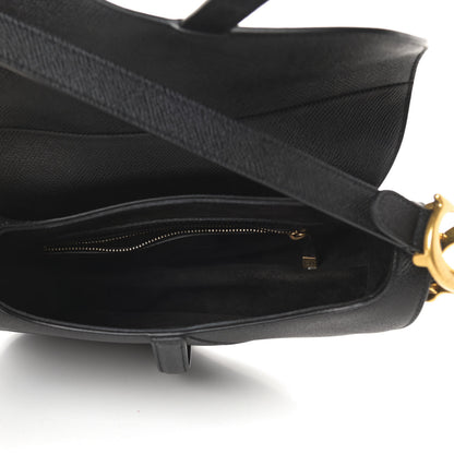 Christian Dior Grained Calfskin Saddle Bag Black 5 of 11
