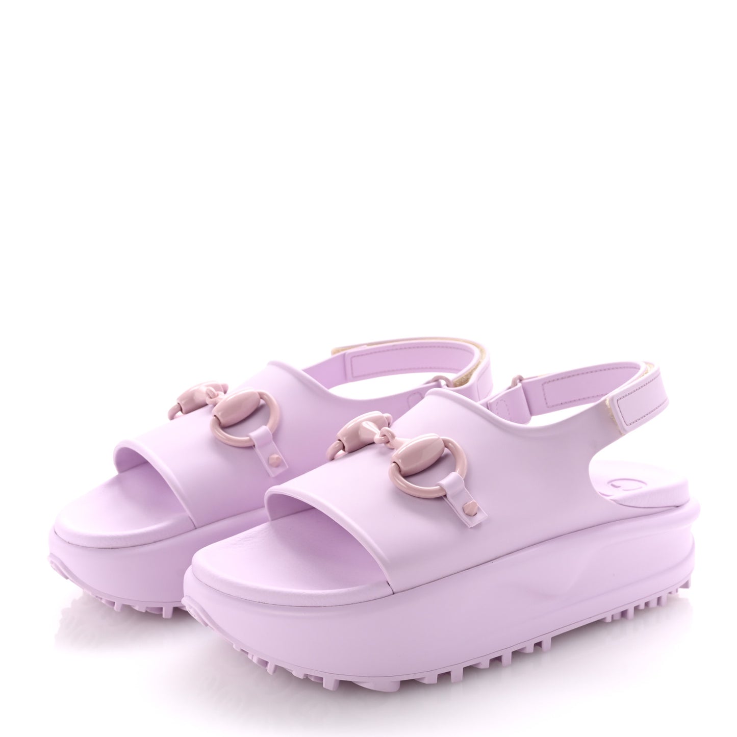 Soft Rubber Horsebit Touch Womens Strapped Sandals 40 Talc Pink