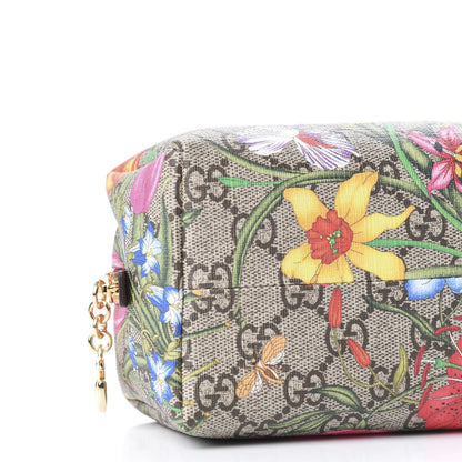 Gucci Soft GG Supreme Monogram Flora Calfskin Medium Ophidia Cosmetic Case Beige Ebony Multicolor Rosso 5 of 10