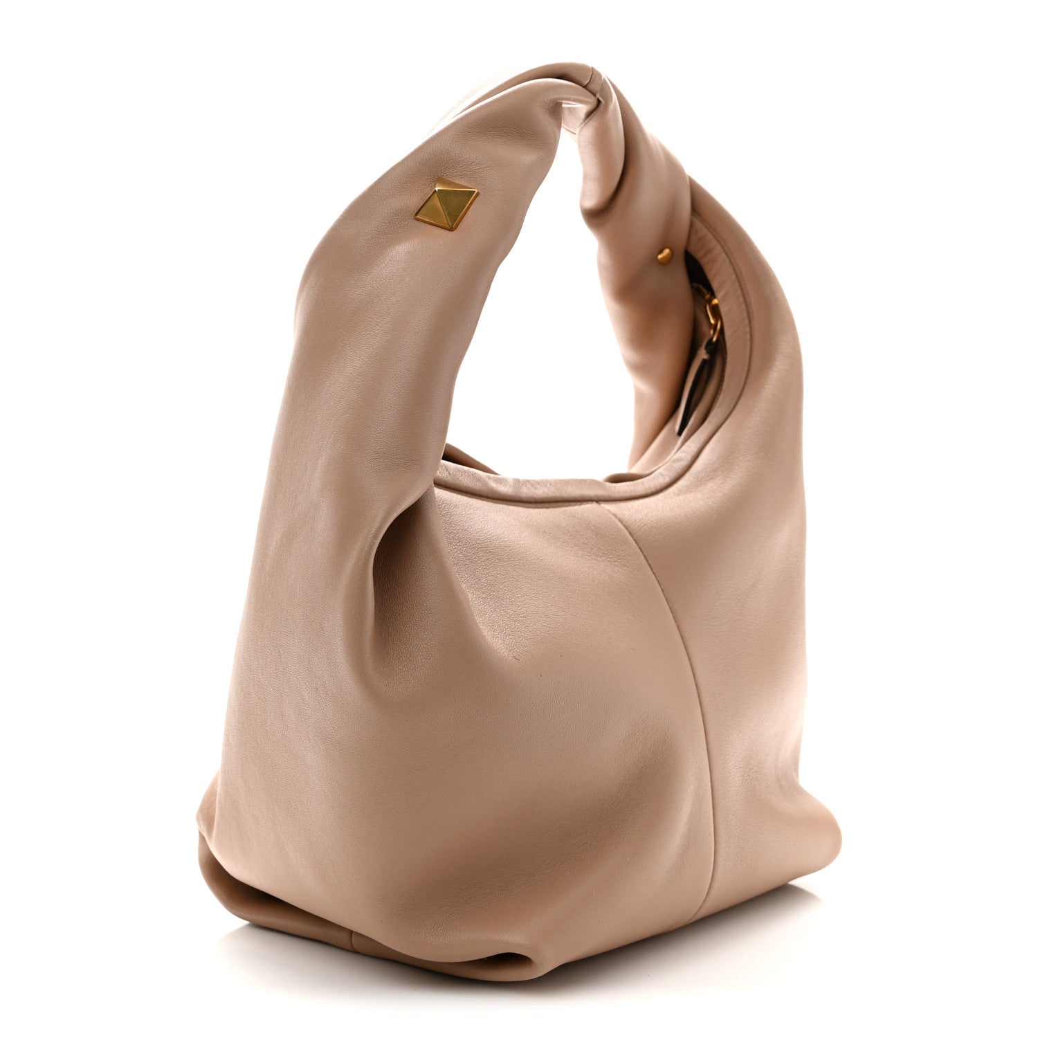 Valentino Garavani Nappa Small Roman Stud Hobo Rose Cannelle 3 of 9