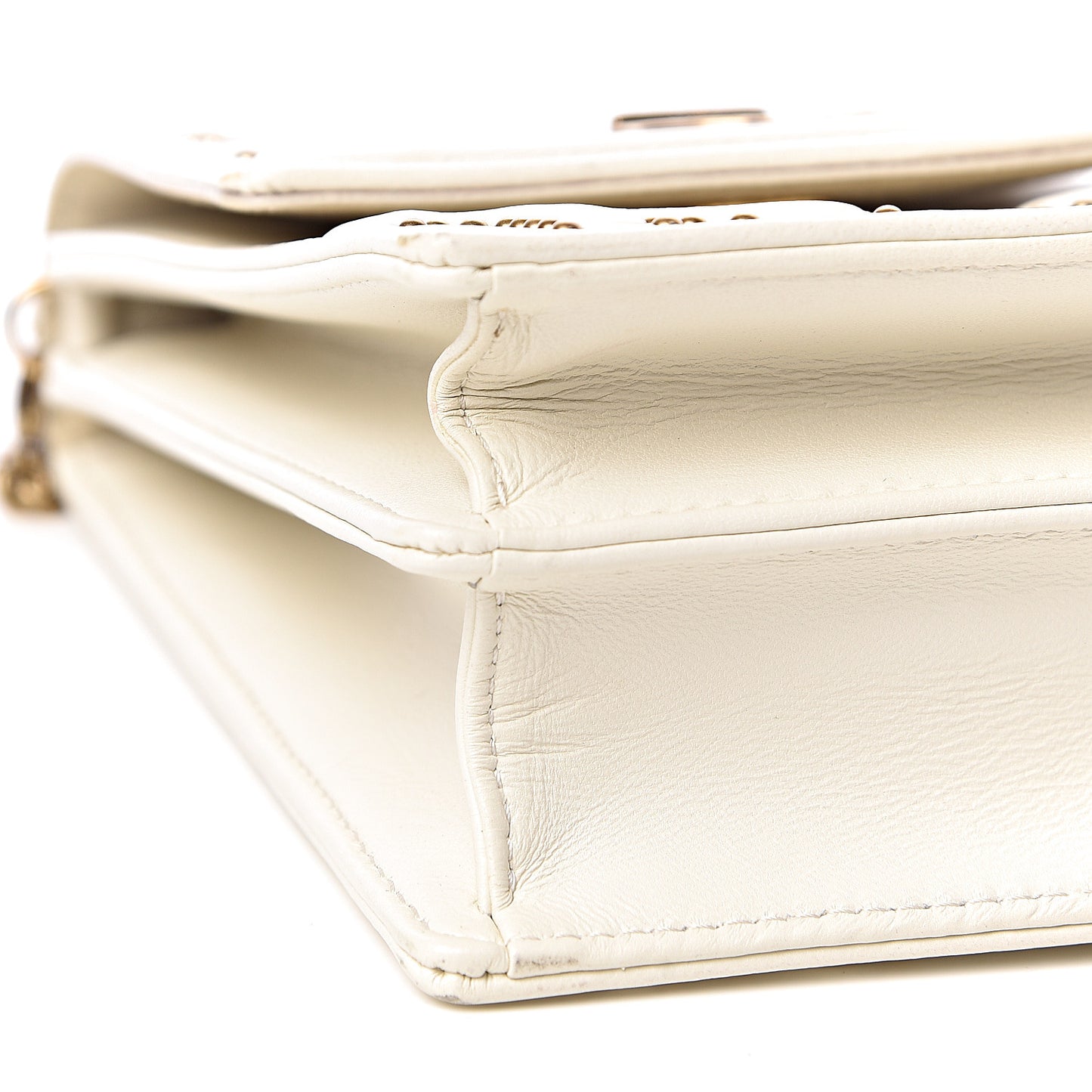 Lambskin Studded Vertical Diorama White