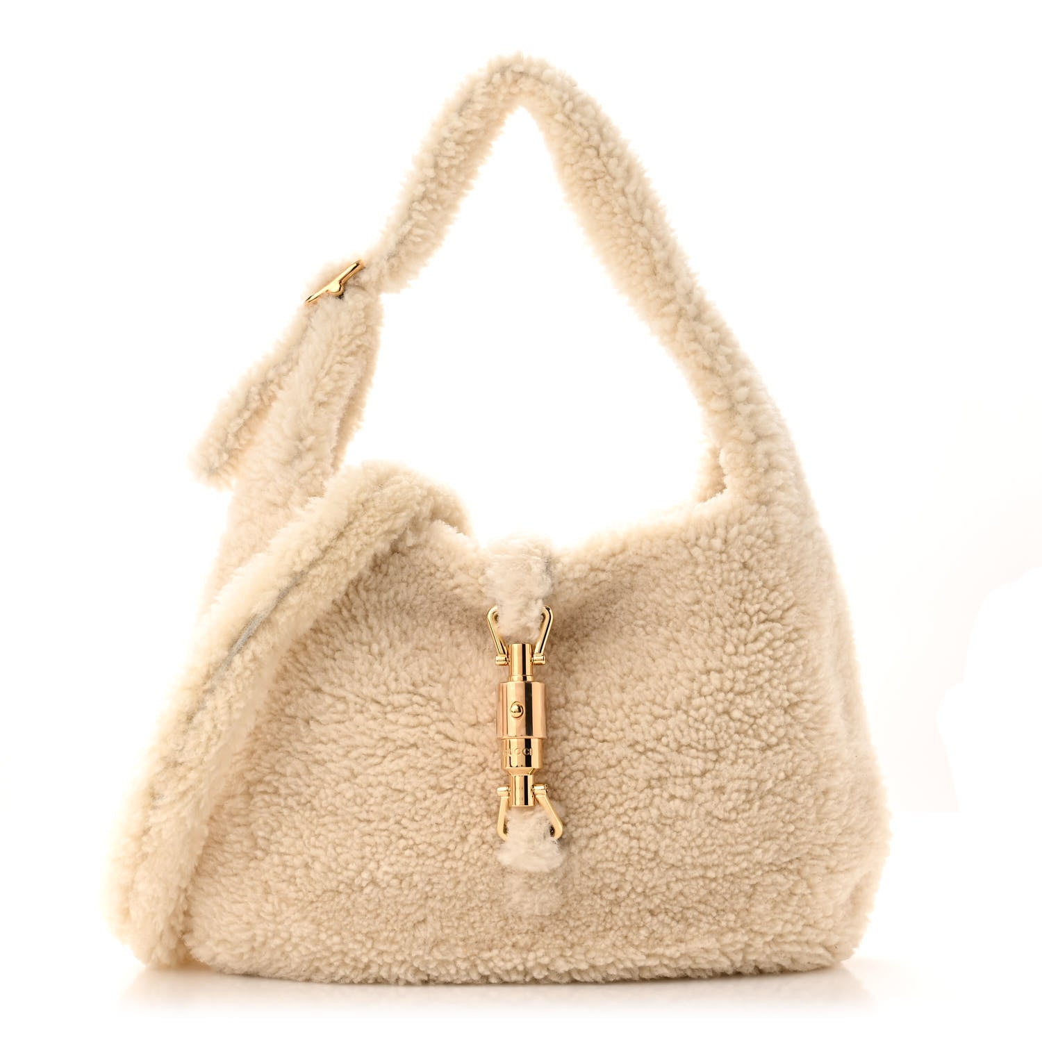 Gucci Shearling Small Jackie 1961 Shoulder Bag Ivory 1 of 9