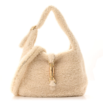 Gucci Shearling Small Jackie 1961 Shoulder Bag Ivory 1 of 9