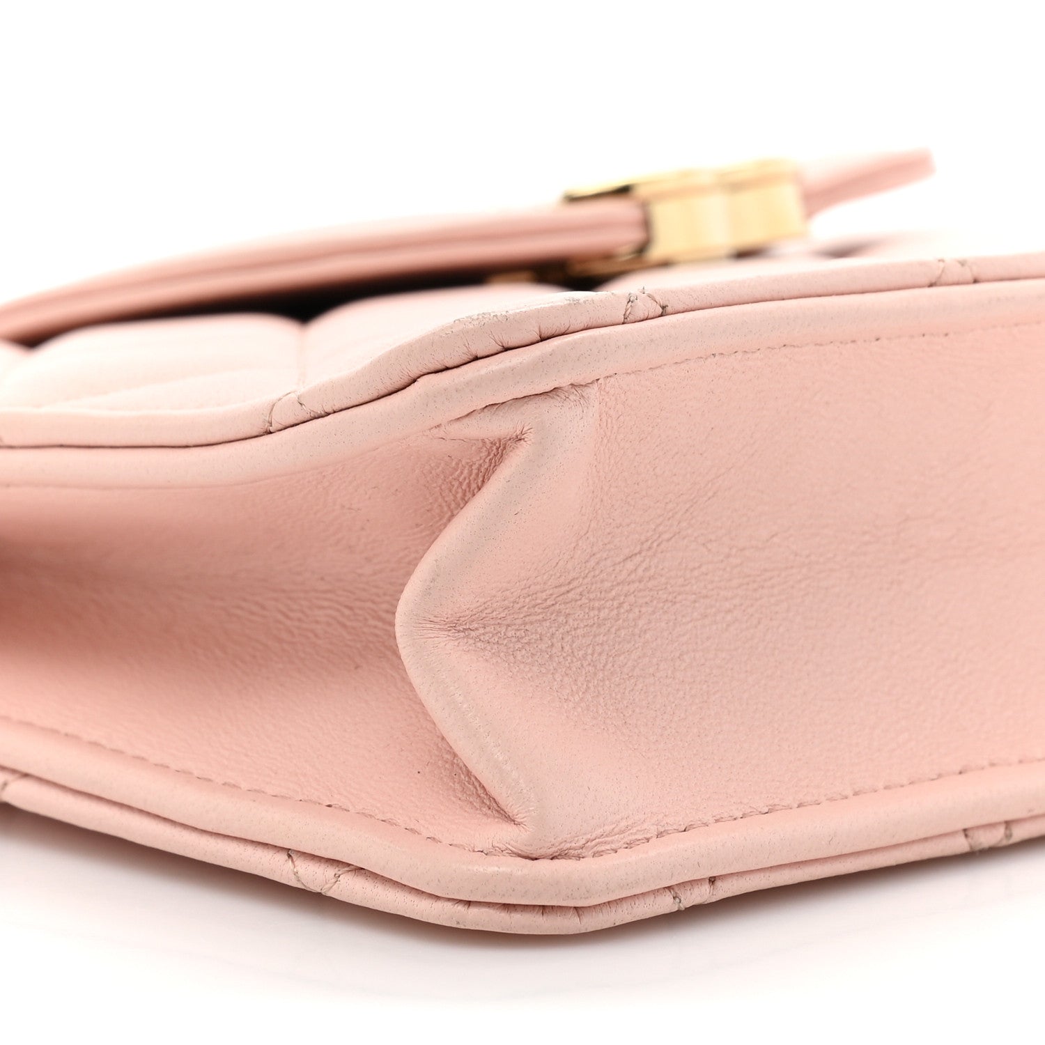 Chanel Lambskin Quilted CC Pouch Wristlet Pink 9 of 14